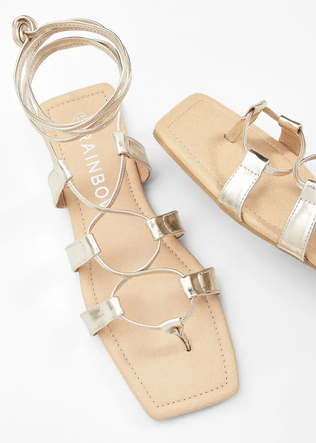 Sandalias planas Oro