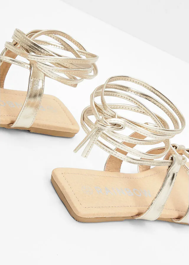 Sandalias planas Oro