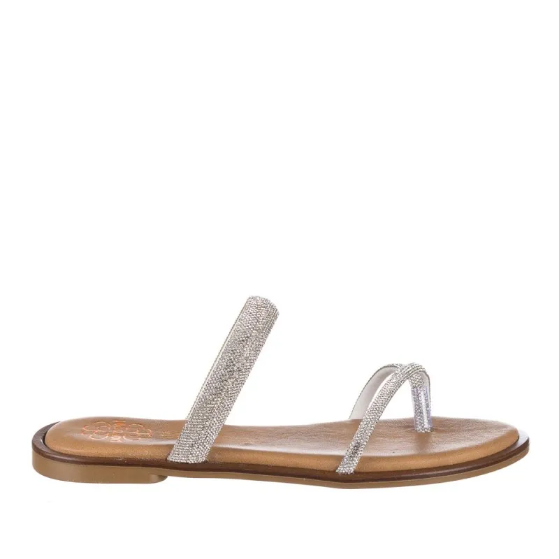 Sandalias Planas Porronet 3008 Mujer Plata