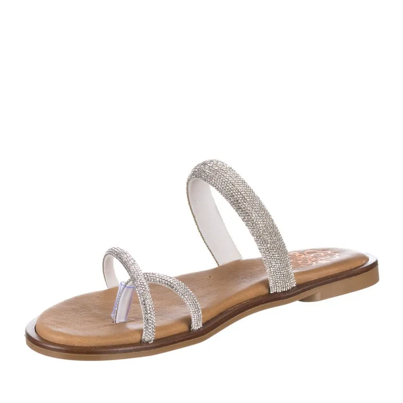 Sandalias Planas Porronet 3008 Mujer Plata