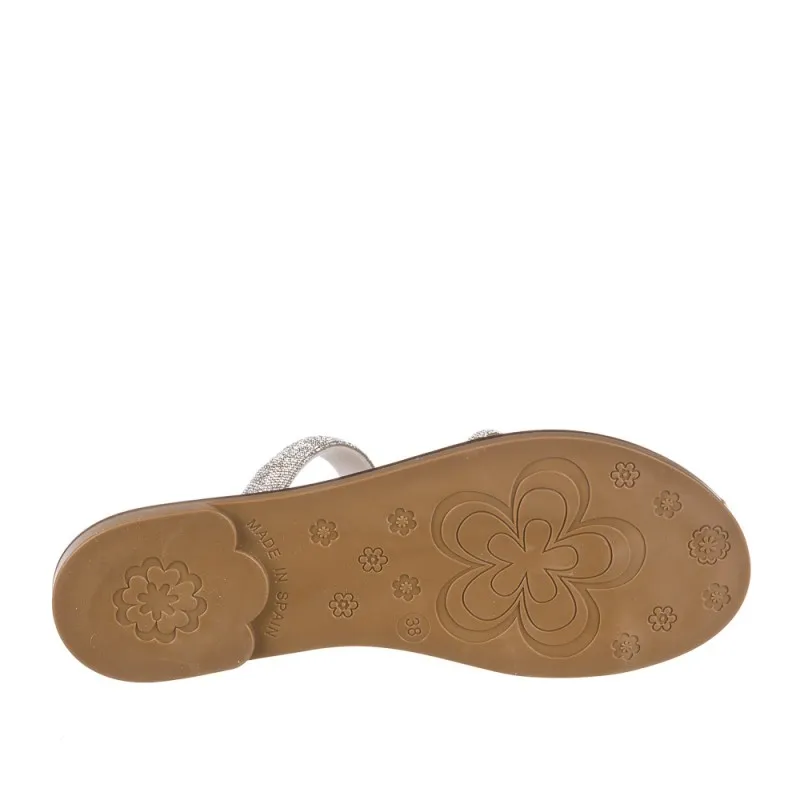 Sandalias Planas Porronet 3008 Mujer Plata