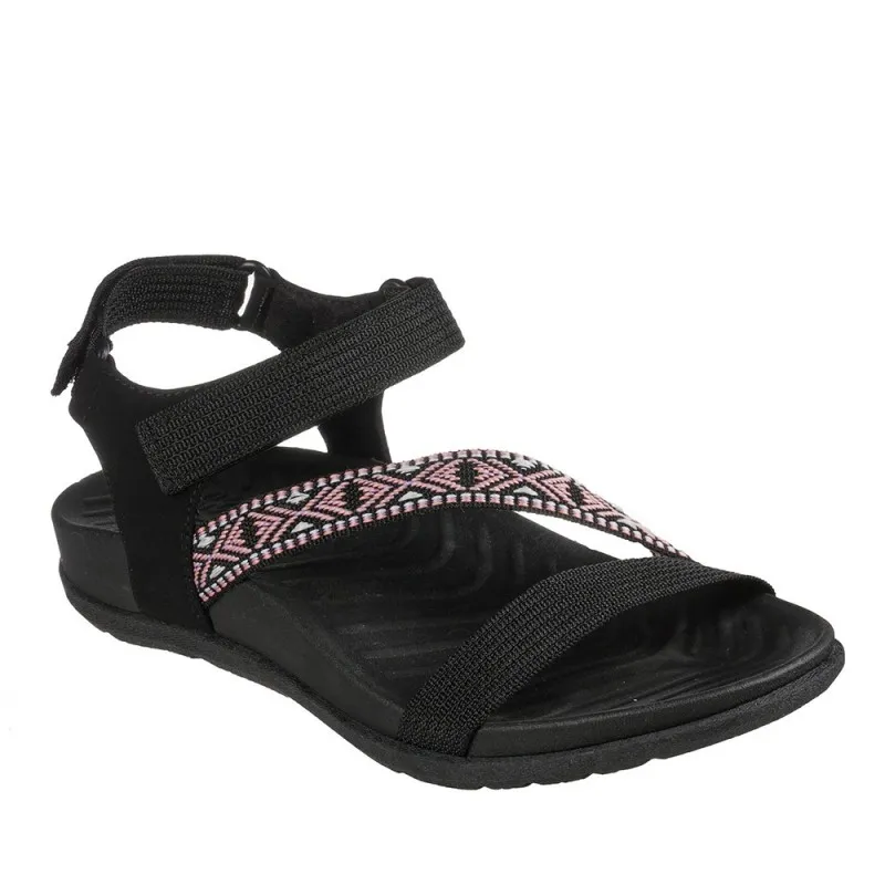 Sandalias Planas Skechers 163221 Mujer Negro