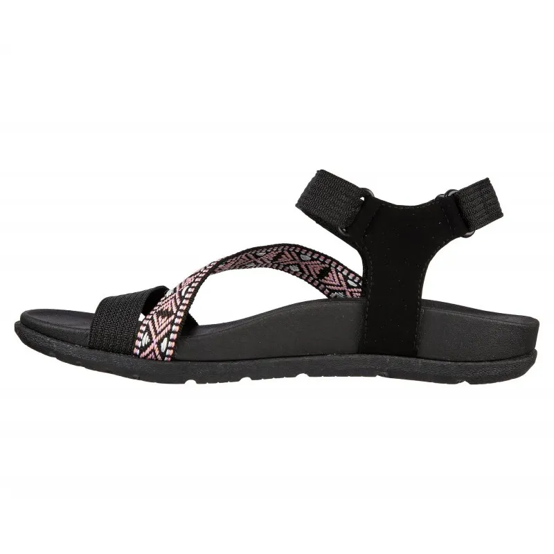 Sandalias Planas Skechers 163221 Mujer Negro