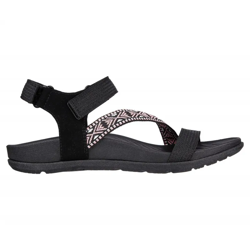 Sandalias Planas Skechers 163221 Mujer Negro