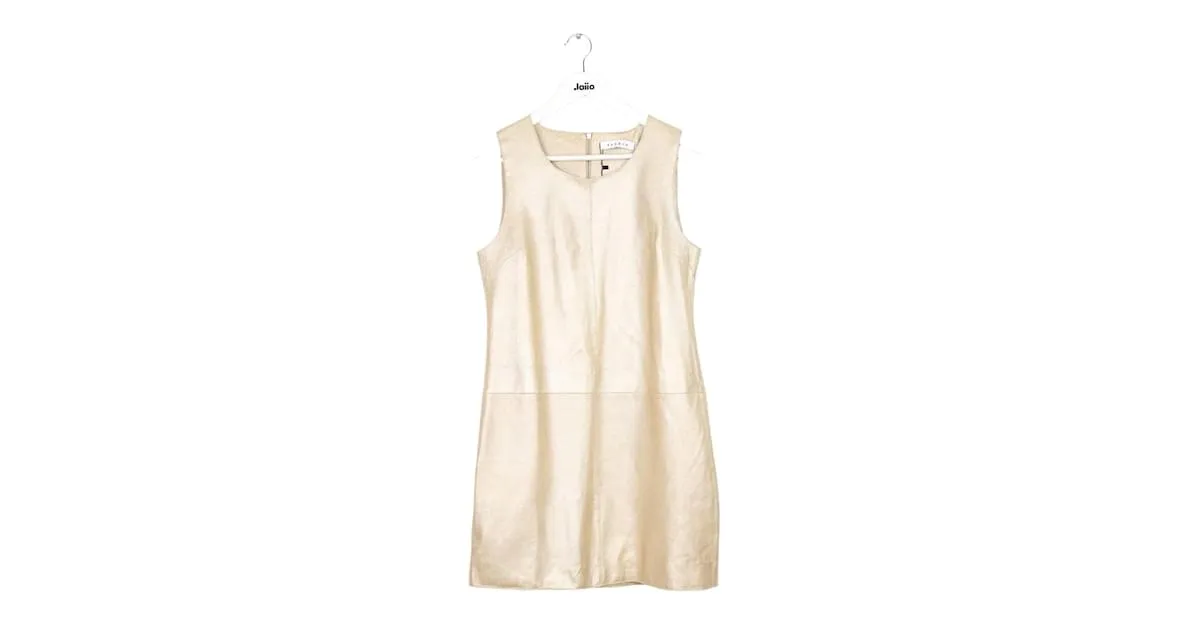 Sandro Vestido de cuero Dorado 