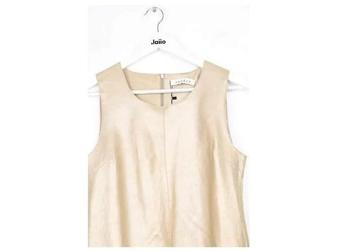 Sandro Vestido de cuero Dorado 