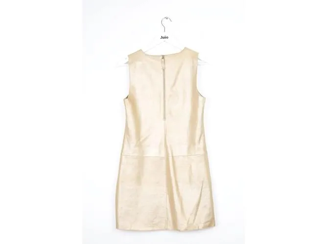 Sandro Vestido de cuero Dorado 