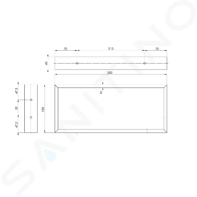 SAPHO ACCESORIOS  SOPORTE 1 UD, NEGRO MATE 30365