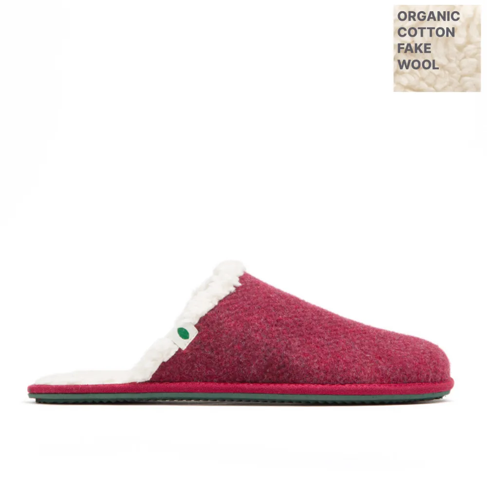 SHAW Zapatilla casa vegana burdeos SAW001
