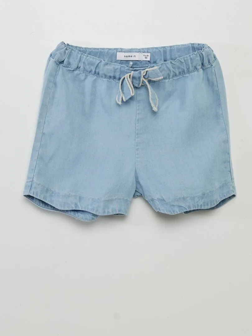 SHORT CON LAZO DE FANTASíA  AZUL