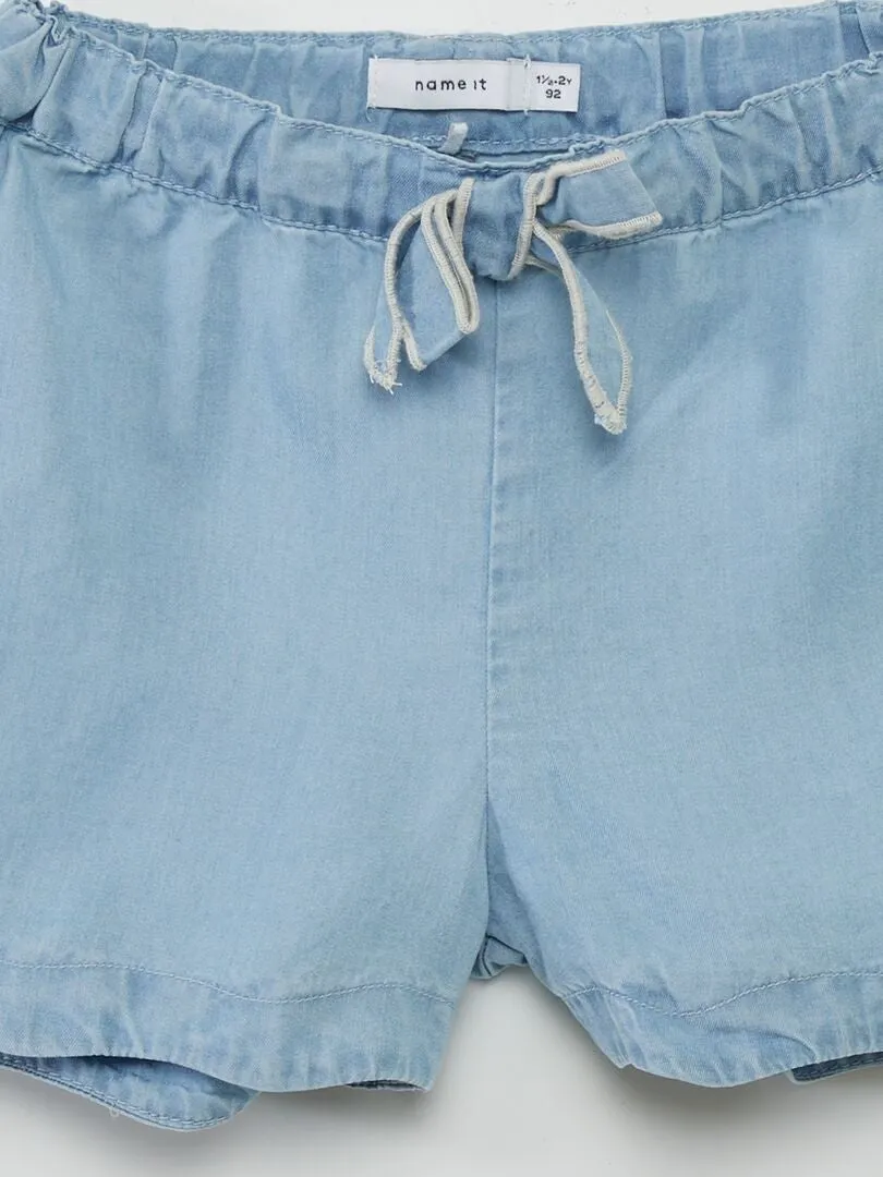 SHORT CON LAZO DE FANTASíA  AZUL
