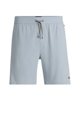 Shorts de pijama de algodón elástico con logo estampado