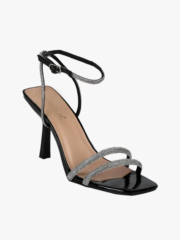 Sissi Miss Sandalias gladiadoras de mujer con pedrería y tacón stiletto