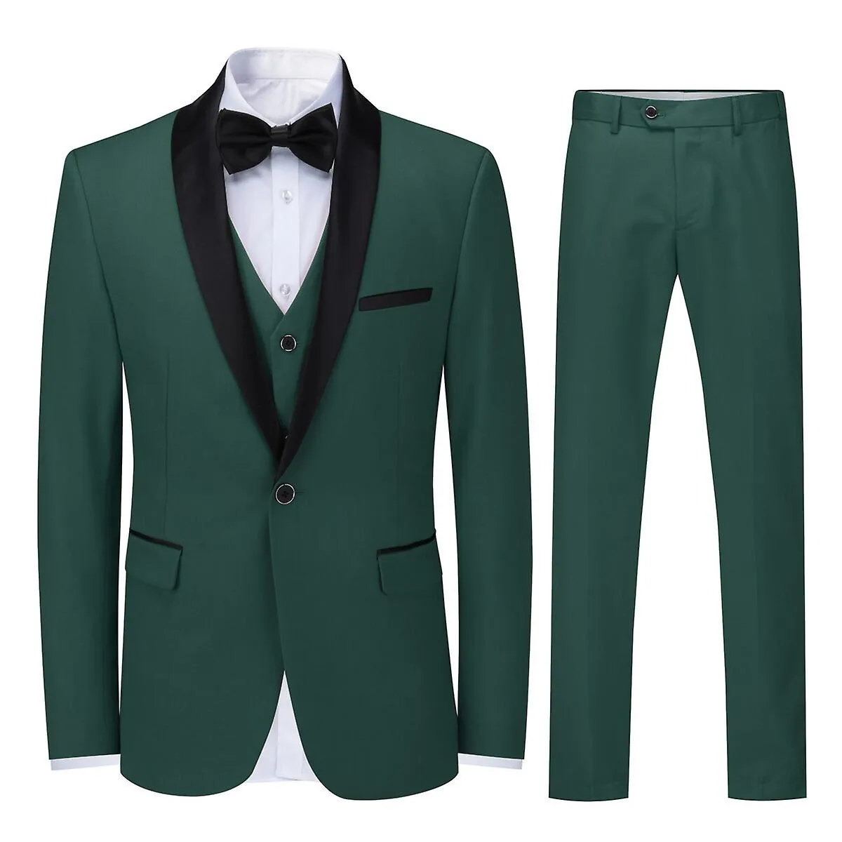 Sliktaa Traje de negocios de boda 3Pce para hombre Slim Fit Blazer y chaleco y pantalones
