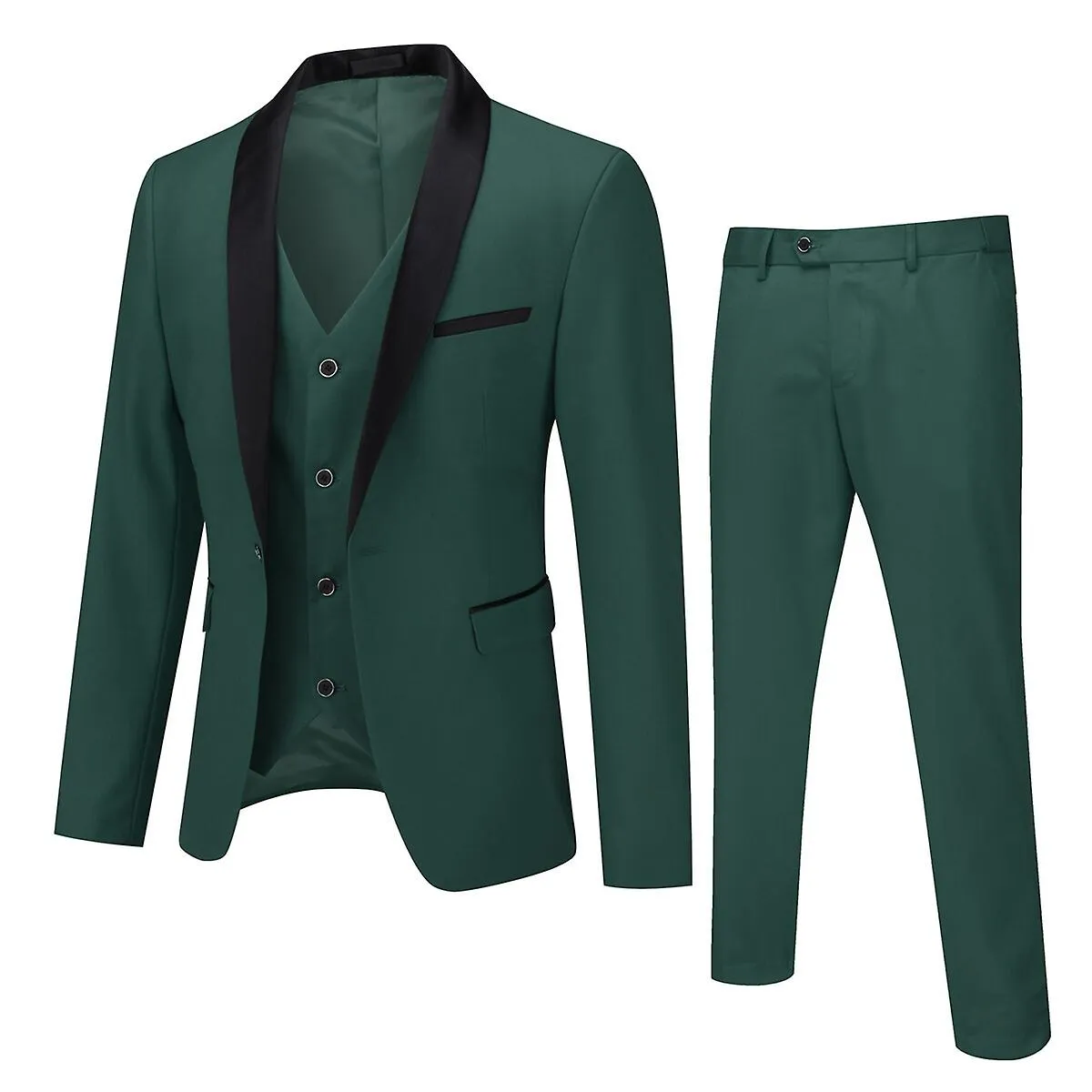 Sliktaa Traje de negocios de boda 3Pce para hombre Slim Fit Blazer y chaleco y pantalones