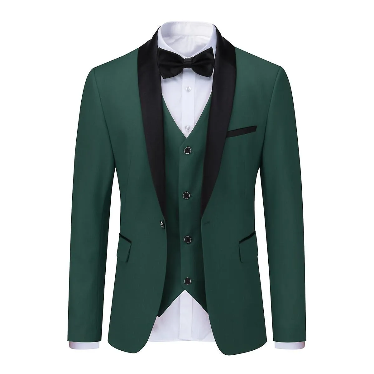 Sliktaa Traje de negocios de boda 3Pce para hombre Slim Fit Blazer y chaleco y pantalones