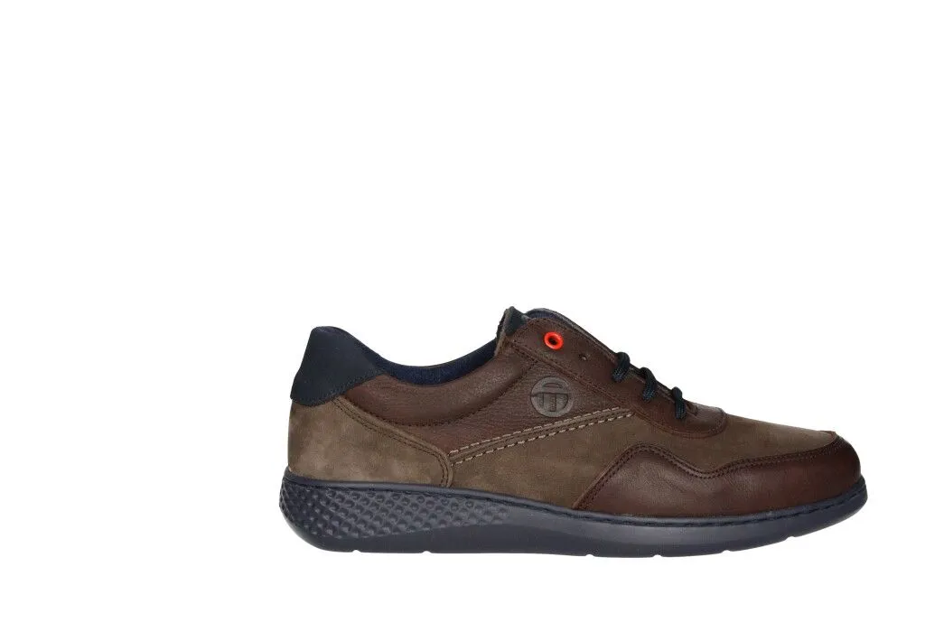 Sneaker Piel/nobuck Marron Talon y Piso Azul