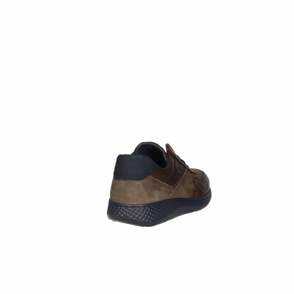 Sneaker Piel/nobuck Marron Talon y Piso Azul