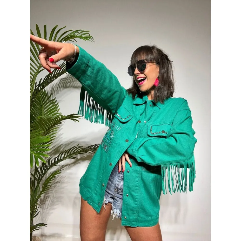 Sobrecamisa Denim Flecos DAYMARA Verde