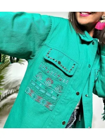 Sobrecamisa Denim Flecos DAYMARA Verde