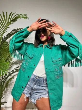 Sobrecamisa Denim Flecos DAYMARA Verde