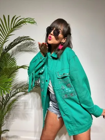 Sobrecamisa Denim Flecos DAYMARA Verde