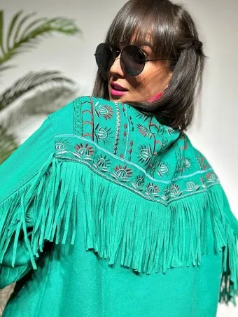 Sobrecamisa Denim Flecos DAYMARA Verde