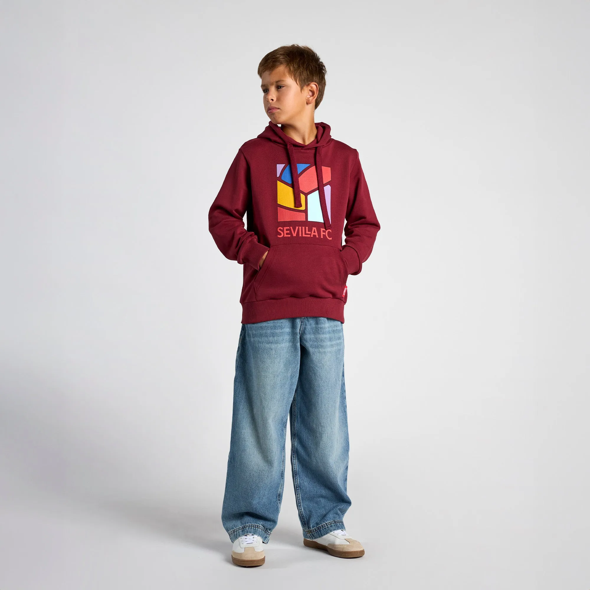 Sudadera capucha nio burdeos