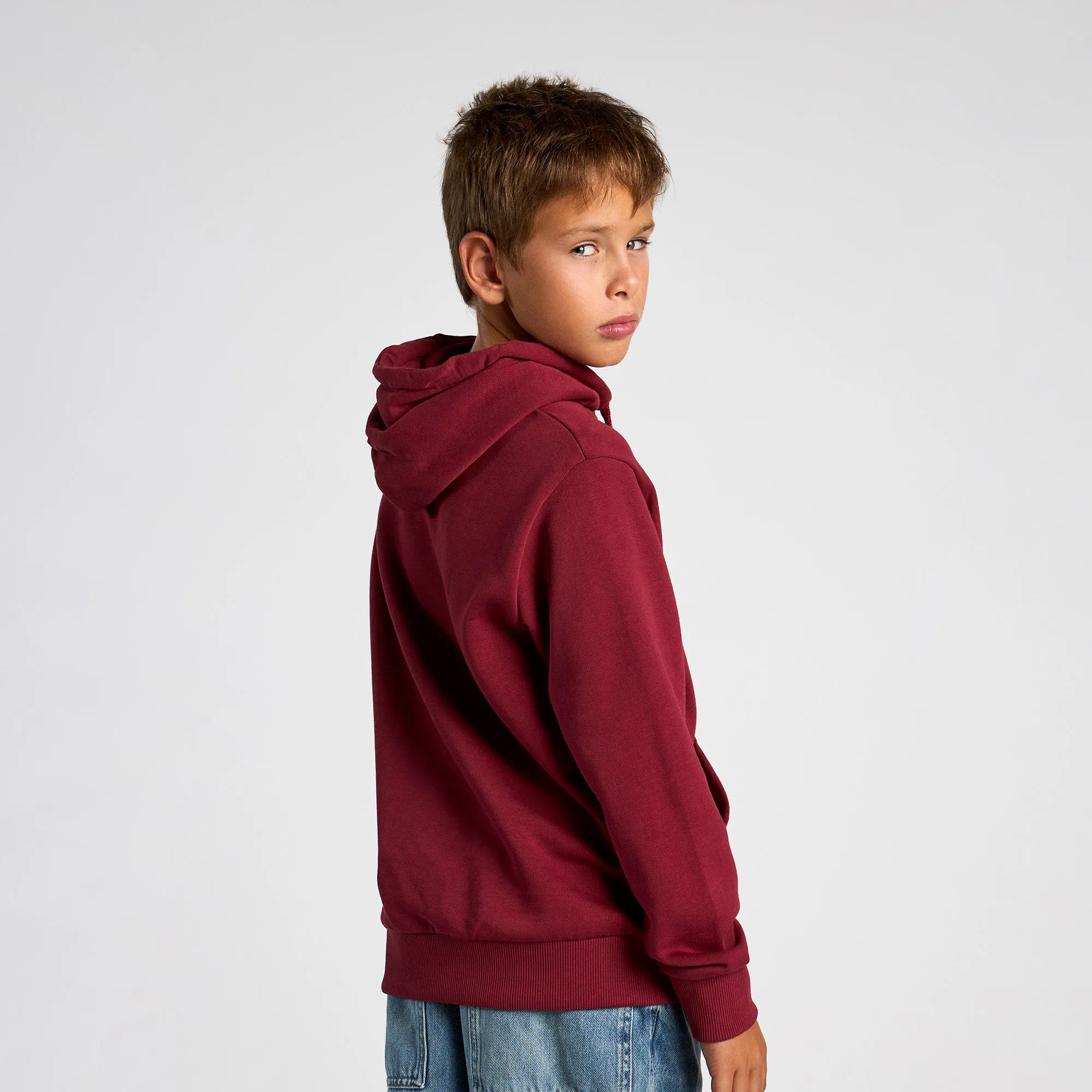 Sudadera capucha nio burdeos
