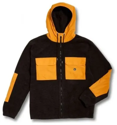Sudadera con capucha y cremallera para hombre Volcom Yzzolater Lined (negro)