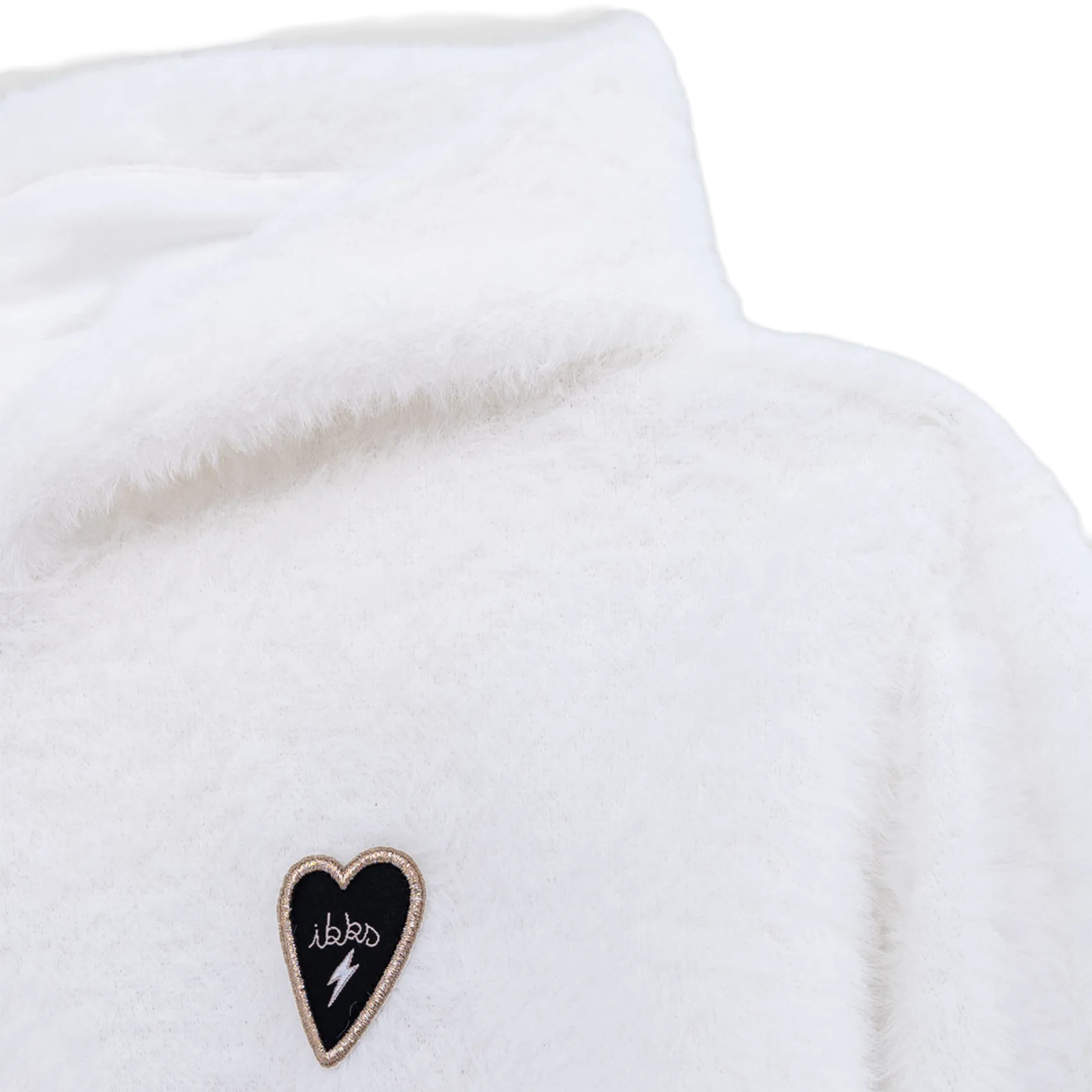 Sudadera cruda con capucha de punto en blanco