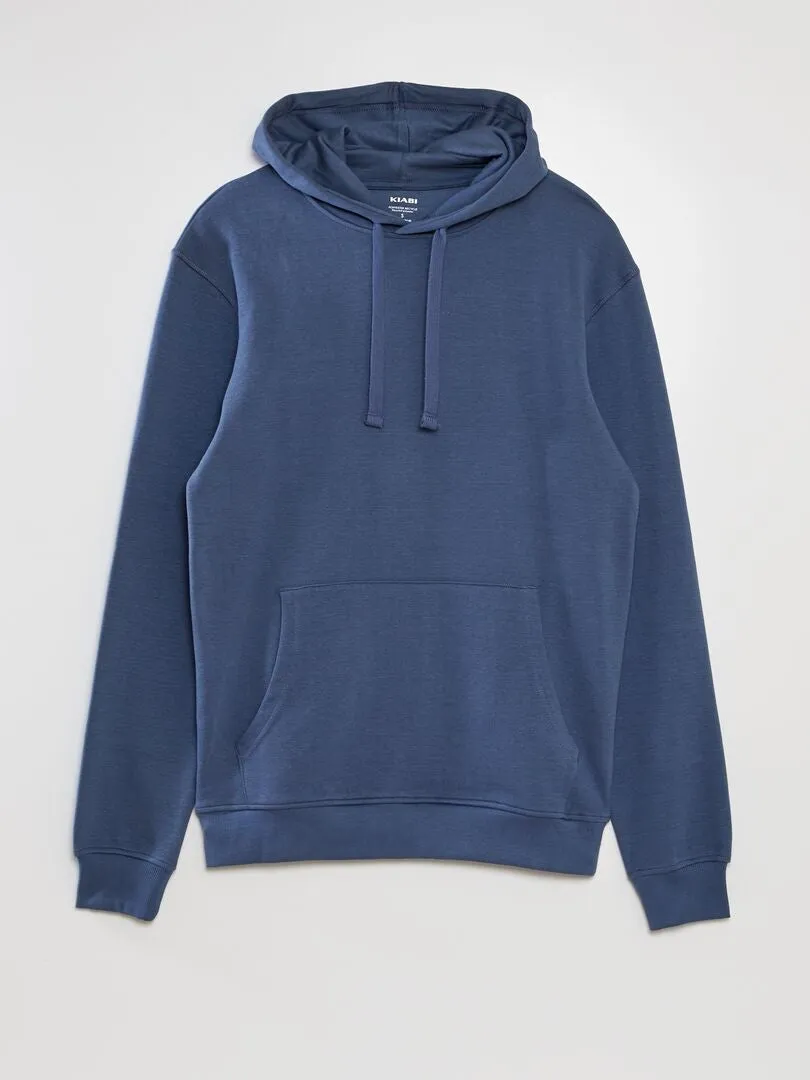 SUDADERA DE PUNTO DE PIQUé CON CAPUCHA  AZUL