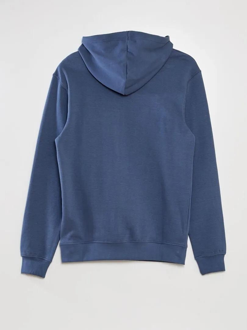 SUDADERA DE PUNTO DE PIQUé CON CAPUCHA  AZUL