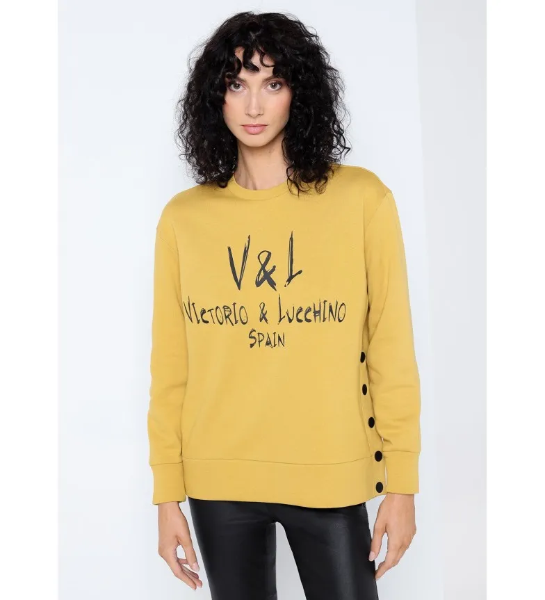 Sudadera grain print amarillo