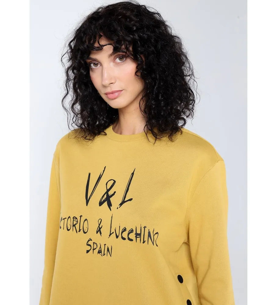Sudadera grain print amarillo