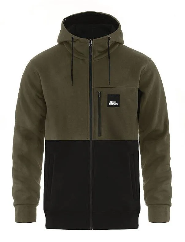 SUDADERA HORSEFEATHERS VICK ZIP  BURNT OLIVE  MEN´S