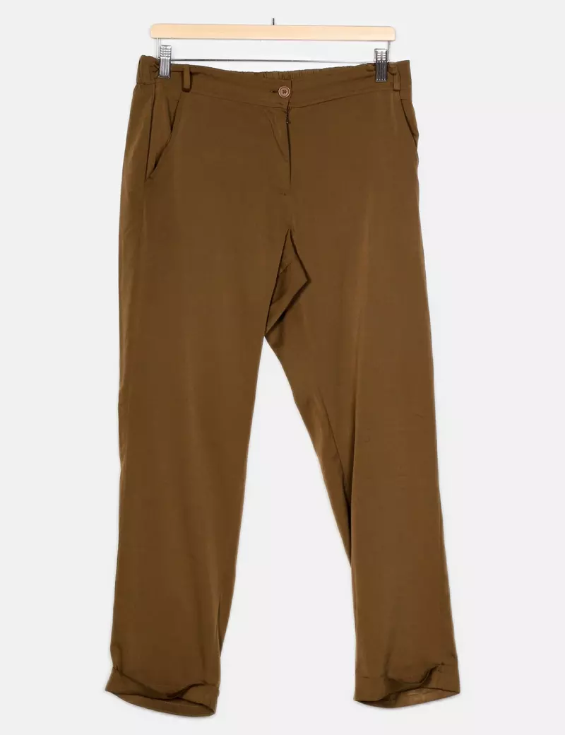 SUITEBLANCO  BLANCO PANTALONES DE TELA FLUIDO