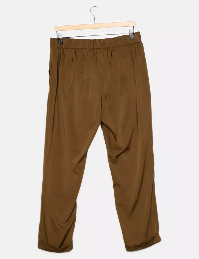 SUITEBLANCO  BLANCO PANTALONES DE TELA FLUIDO