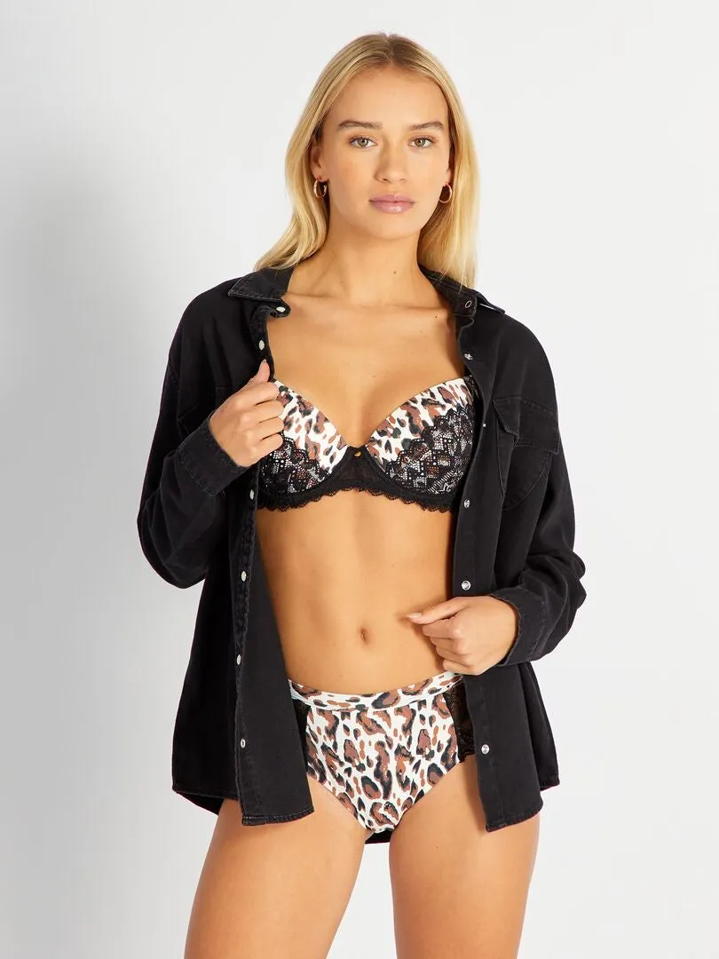 SUJETADOR CON ESTAMPADO DE LEOPARDO 'MOJITO LINGERIE'  BLANCO
