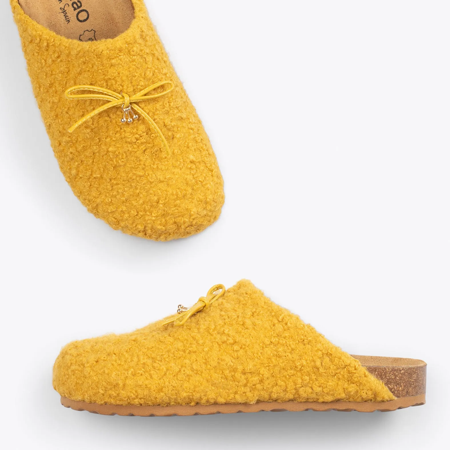 SWEET DREAMS – Zapatillas de estar por casa con lacito AMARILLO