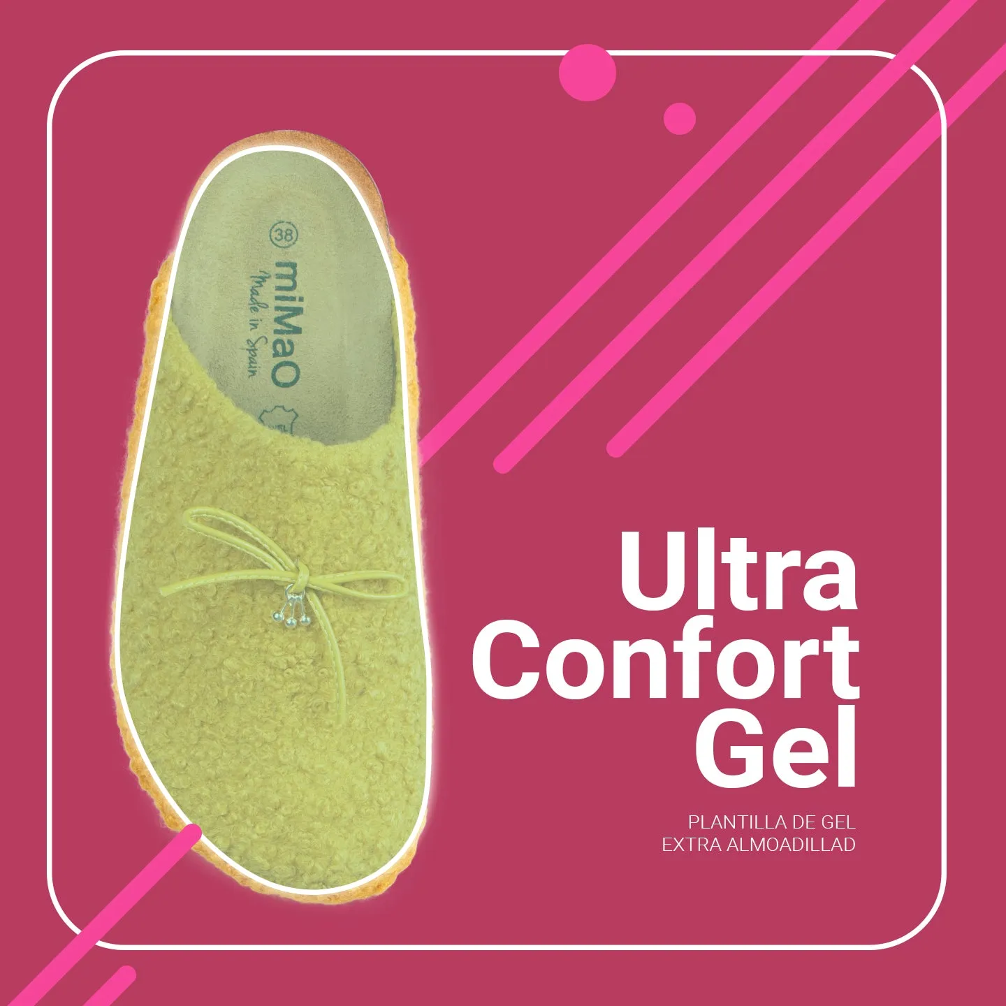 SWEET DREAMS – Zapatillas de estar por casa con lacito AMARILLO
