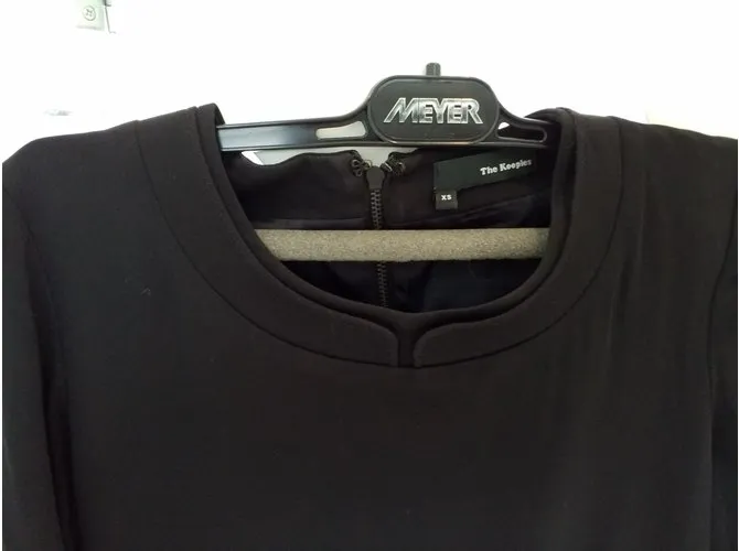 The Kooples Hermoso vestido de material bi cuero y viscosa. Negro 