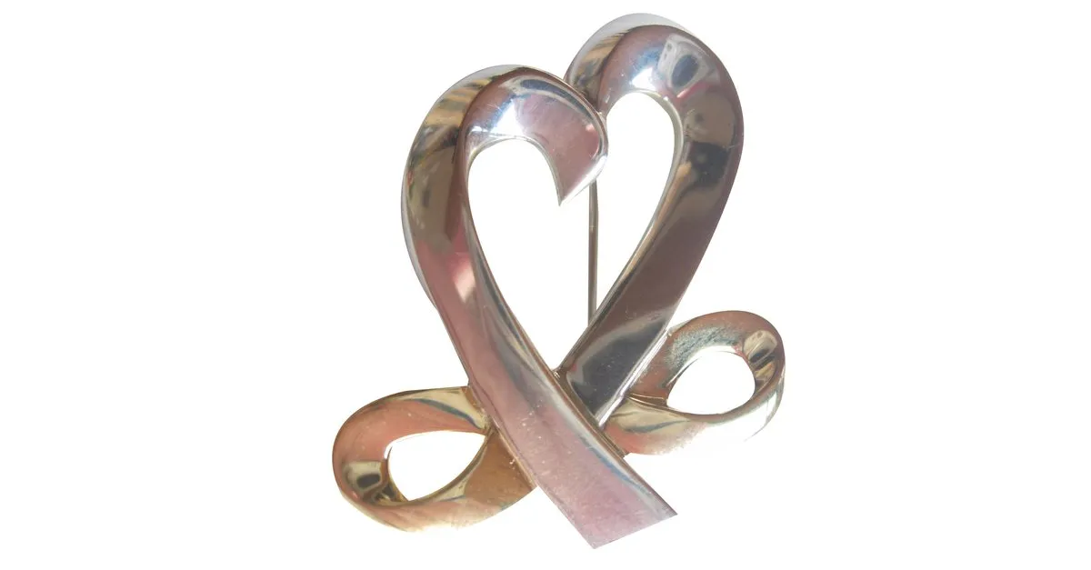 Tiffany & Co Corazón amoroso Plata Dorado 