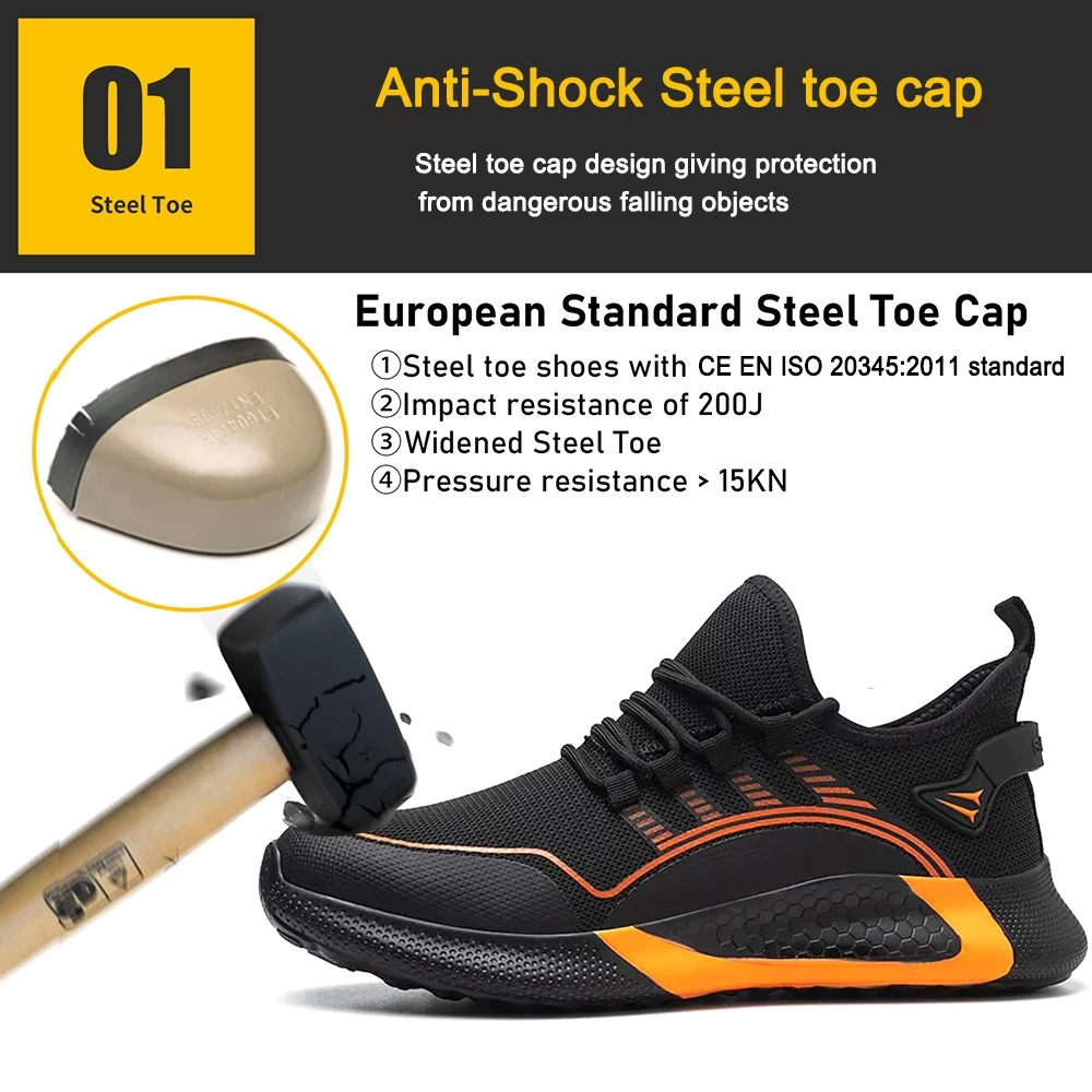 TM3057 Antideslizante cómodo EVA suela hombres zapatos de seguridad con punta de acero deporte