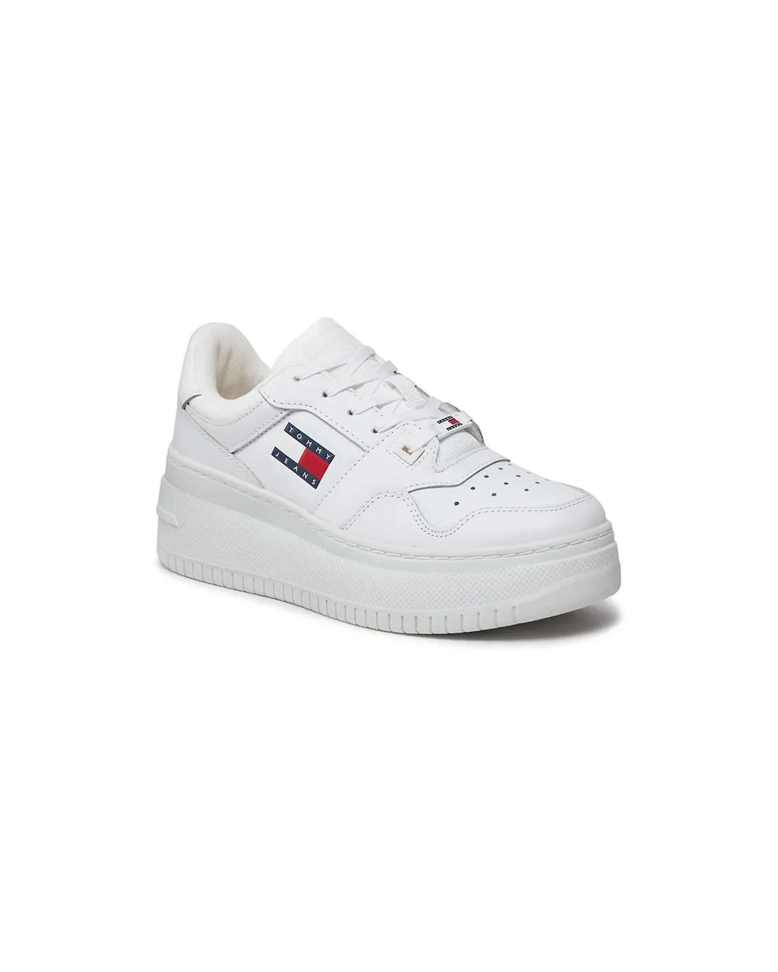 Tommy Hilfiger Jeans Zapatillas de cuero estampadas con suela de goma