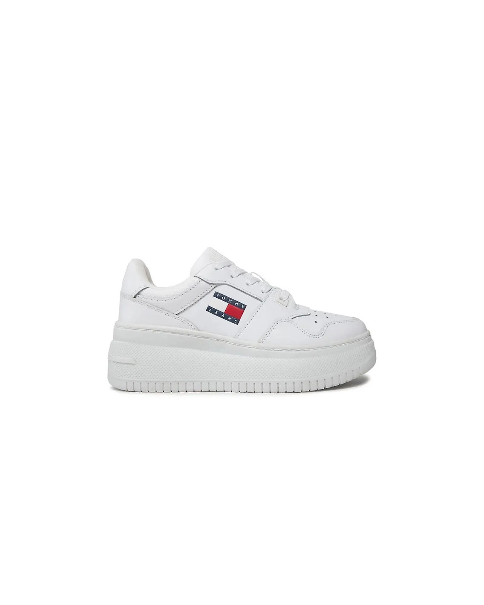 Tommy Hilfiger Jeans Zapatillas de cuero estampadas con suela de goma