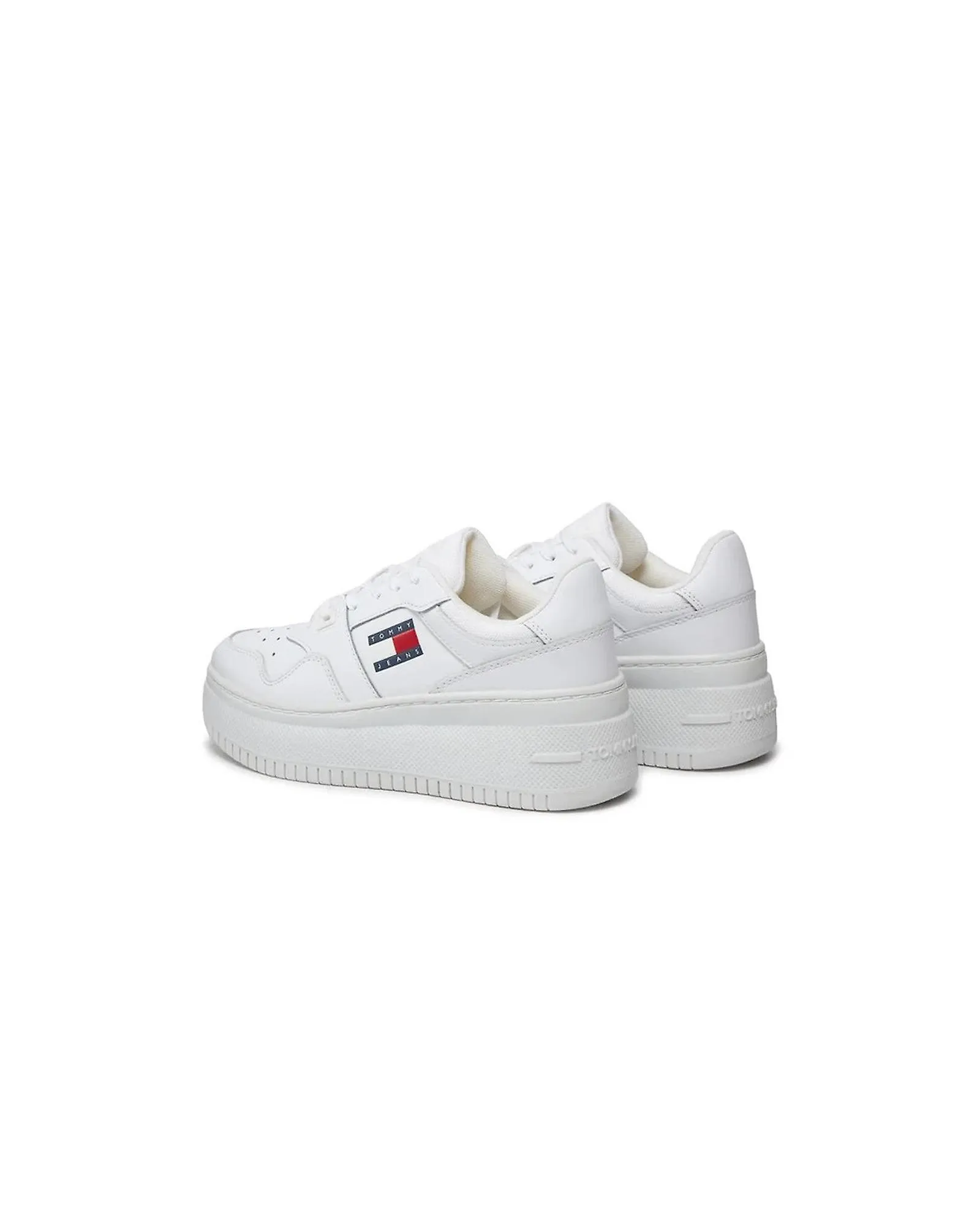 Tommy Hilfiger Jeans Zapatillas de cuero estampadas con suela de goma
