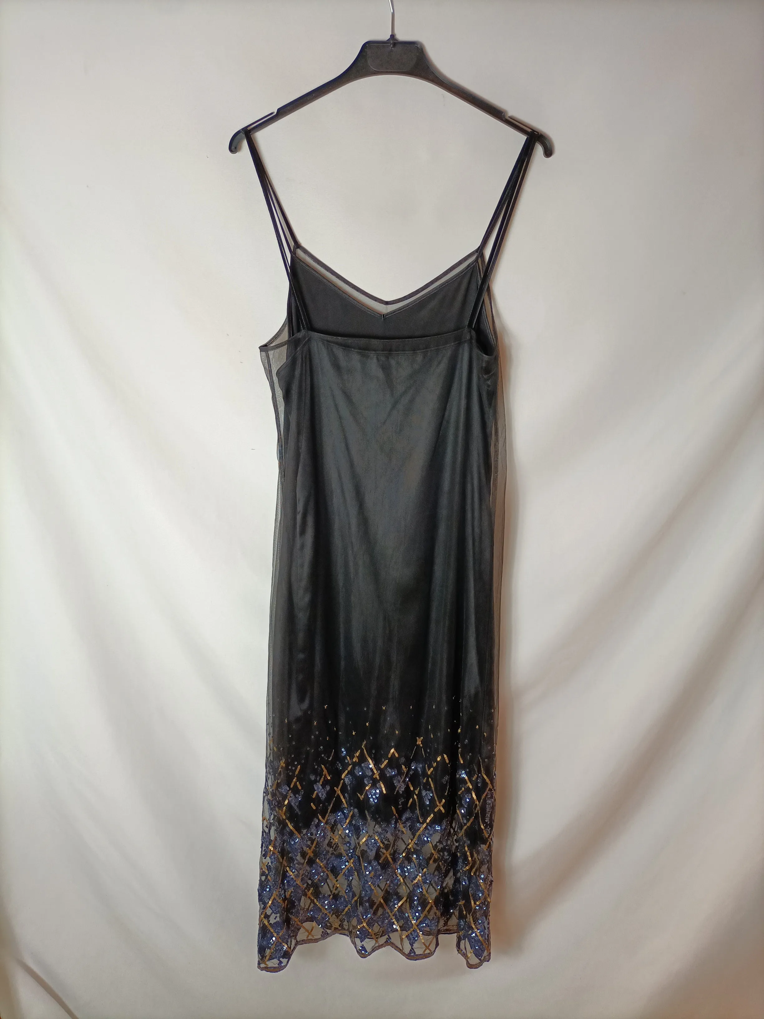 TOMMY HILFIGUER. Vestido tul y pedreria. T 4 (M)