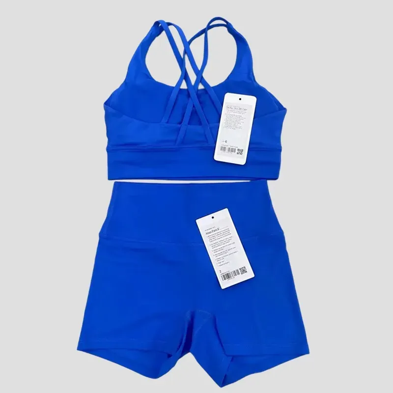 Top Women Dos piezas Conjuntos de yoga Sport Sport Sport Fitness Fitness Top Top Wailed Tallado Tallado Biker Gym Shorts Traídos