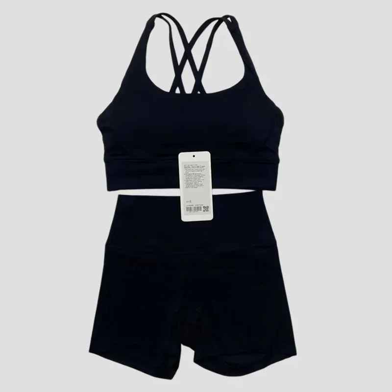 Top Women Dos piezas Conjuntos de yoga Sport Sport Sport Fitness Fitness Top Top Wailed Tallado Tallado Biker Gym Shorts Traídos